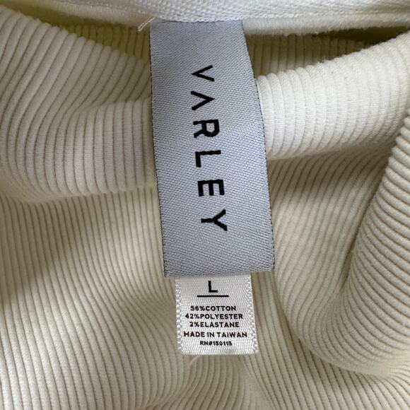 Varley Milwood Ribbed Cowl Pullover Women’s Size Large White Cropped Sweater - Picture 5 of 12